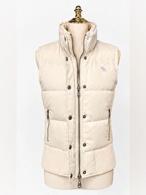 Kids Abercrombie & Fitch Cream Quilted Puffer Vest